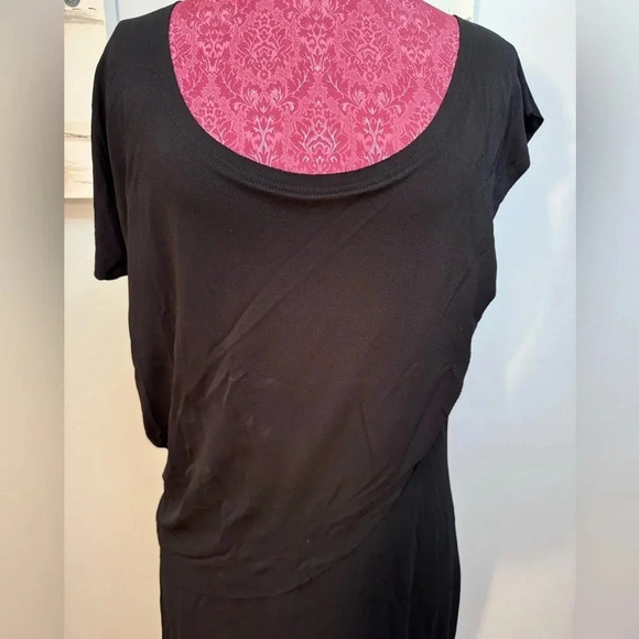 Black Escada Shift Midi Dress Short Sleeve Women Size L, 40 - Picture 2 of 5